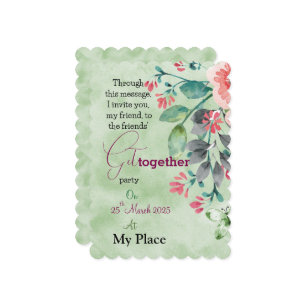 Floral Friends' Get-Together Invitation