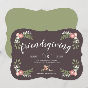 Floral Friendsgiving Holiday Invitation