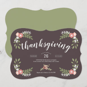 Floral Friendsgiving Holiday Invitation