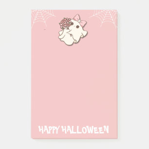 Floral Fright — Ghost with a Bouquet Post-it Notes