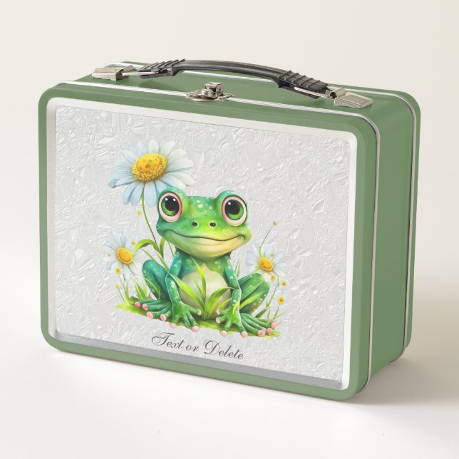 Floral Frog Metal Lunch Box (Front)