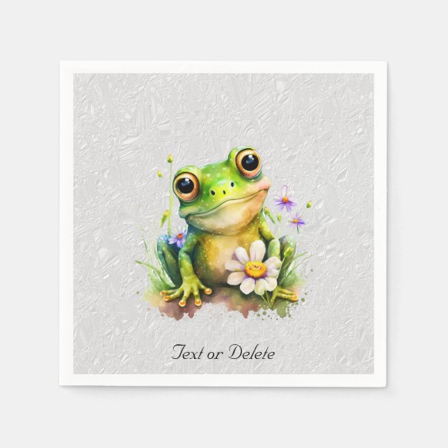 Floral Frog Napkins (Front)