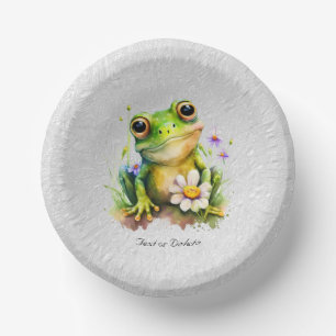 Floral Frog Paper Bowl Plate