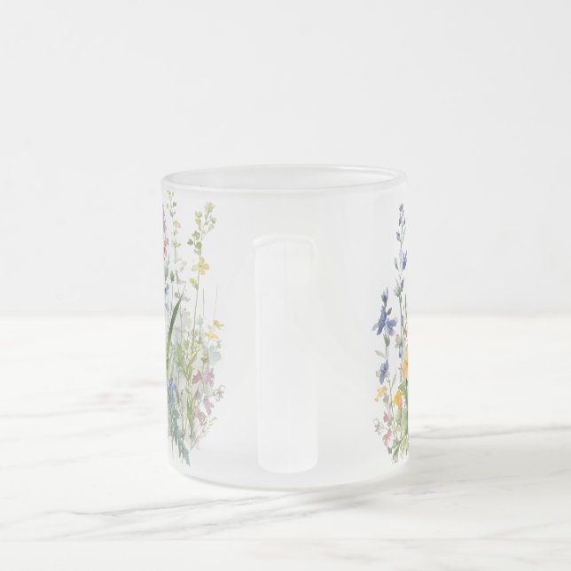  Floral Frosted Mug (Handle)