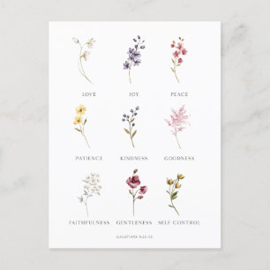 Floral Fruit of the Spirit Galatians 5 Postcard