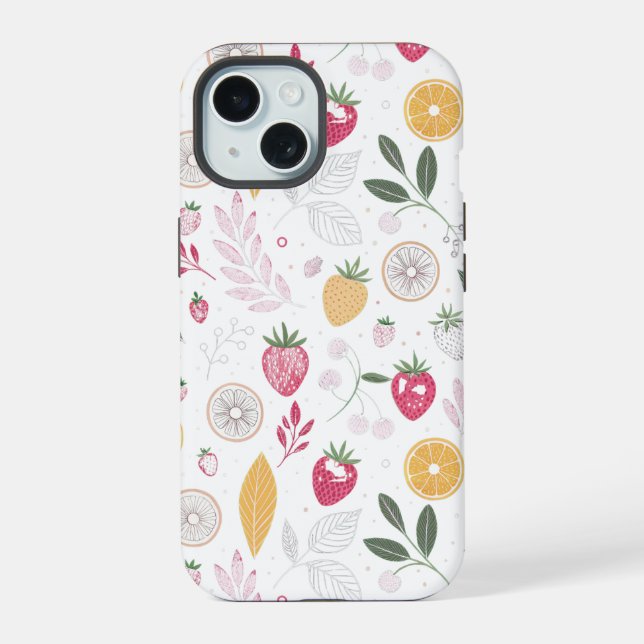 “Floral Fruit Pattern iPhone / iPad Case” 15 Case (Back)