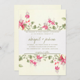 Floral Fuchsias Wedding Invitation