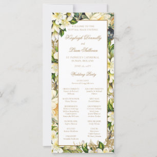 Floral Full Mass Catholic Wedding Ceremony Program