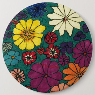 "Floral Fun" Abstract Art Button