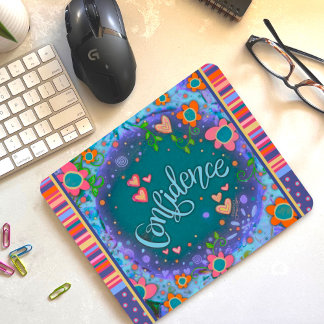 Floral Fun Confidence Stripe Inspirivity Mouse P Mouse Mat