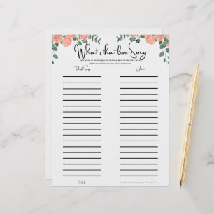 Floral Fun Musical Bridal Shower Game 