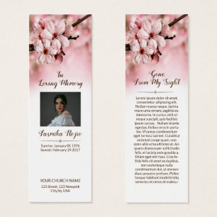 Floral Funeral Bookmark Template