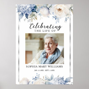 Floral Funeral Celebration of Life Welcome Sign