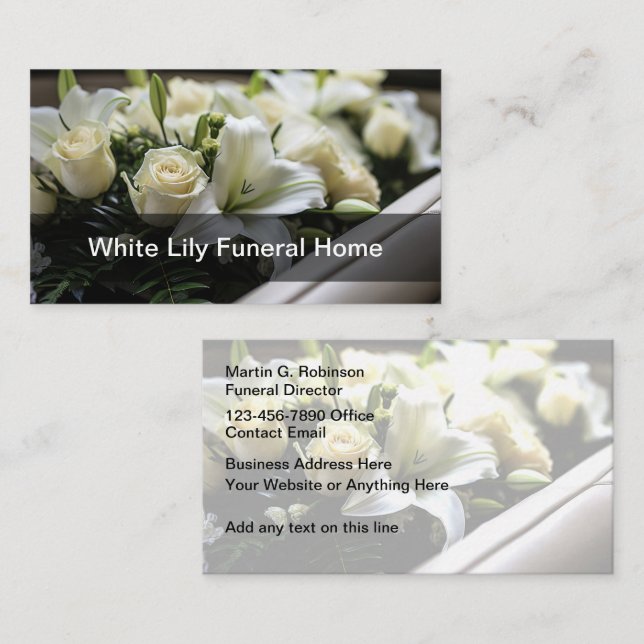 Floral Funeral Home Business Cards Design (Front/Back)