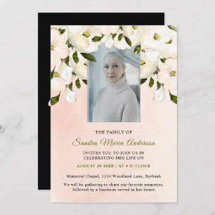 Floral Funeral Memorial Photo Celebration of life Thank You Card