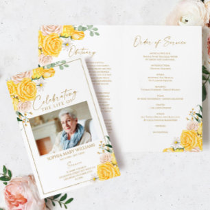 Floral Funeral Order of Service   Memorial Program