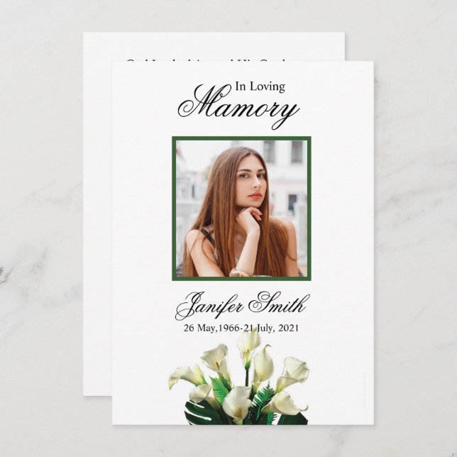 Floral Funeral Prayer Card Template (Front/Back)