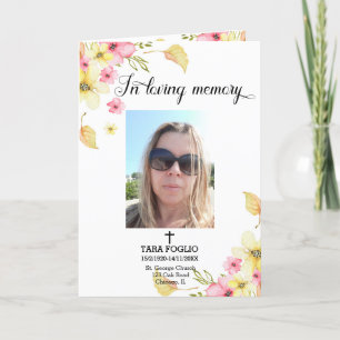 Floral funeral program programme