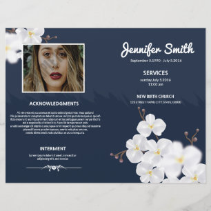 Floral Funeral Program Template