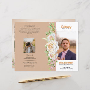 Floral Funeral Program Template