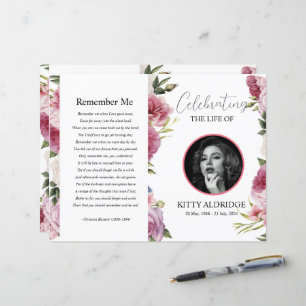 Floral Funeral Program Template
