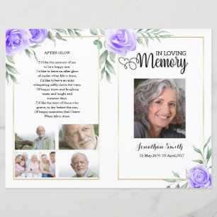 Floral Funeral Program template