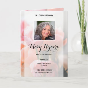 Floral Funeral Program Template
