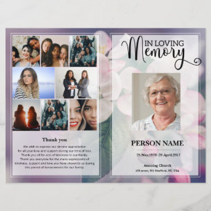 Floral Funeral Program template
