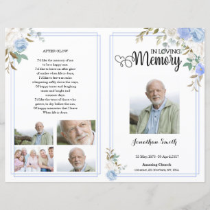 Floral Funeral Program template