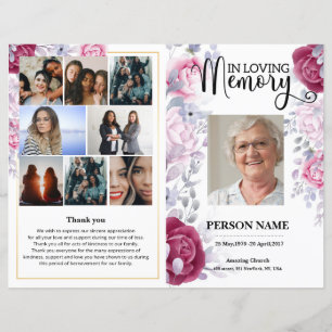 Floral Funeral Program template