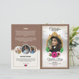 Floral Funeral Program Template