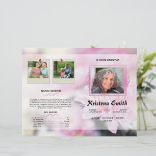 Floral Funeral Program Template