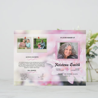 Floral Funeral Program Template