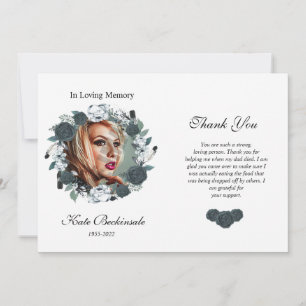 Floral Funeral Thank You Photo Card