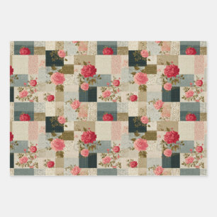 Floral Fushion Wrapping Paper Sheet