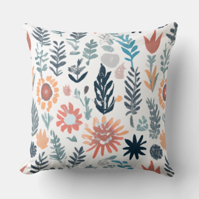 Floral Fusion Seamless Pattern Cushion (Front)