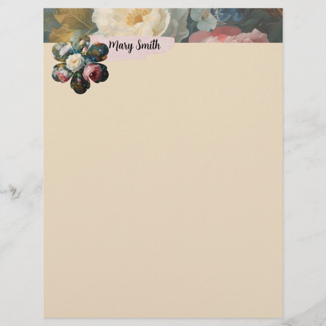 Floral Galore  Custom Letterhead (Front)