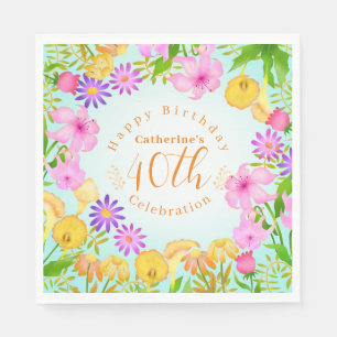 Floral Garden Aqua Napkin