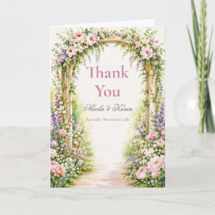 Floral Garden Arch Anniversary Thank You Card
