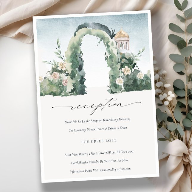 Floral Garden Arch Botanical Wedding Reception Enclosure Card (Creator Uploaded)