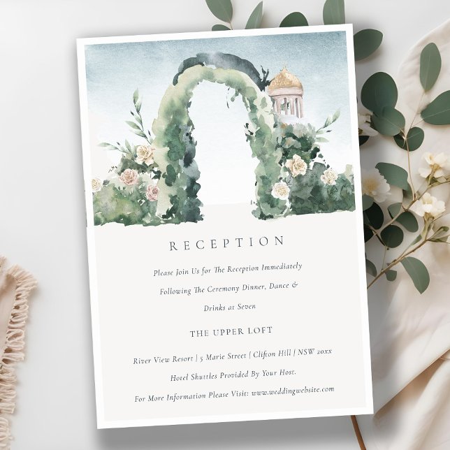 Floral Garden Arch Botanical Wedding Reception Enclosure Card (Creator Uploaded)