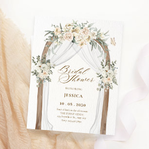 Floral garden arch bridal shower invitation