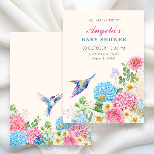 Floral garden baby shower invitation