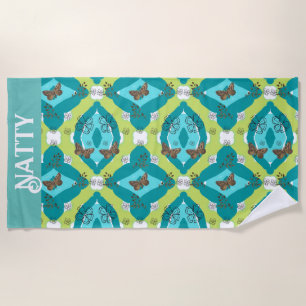 floral garden beach towel