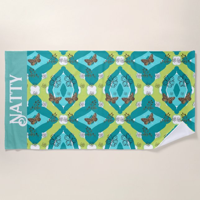 floral garden beach towel (Front)