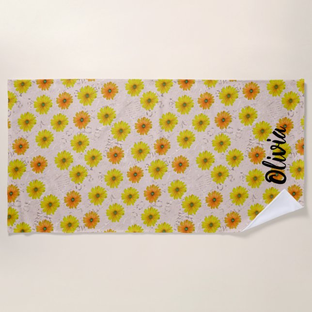 floral garden beach towel (Front)