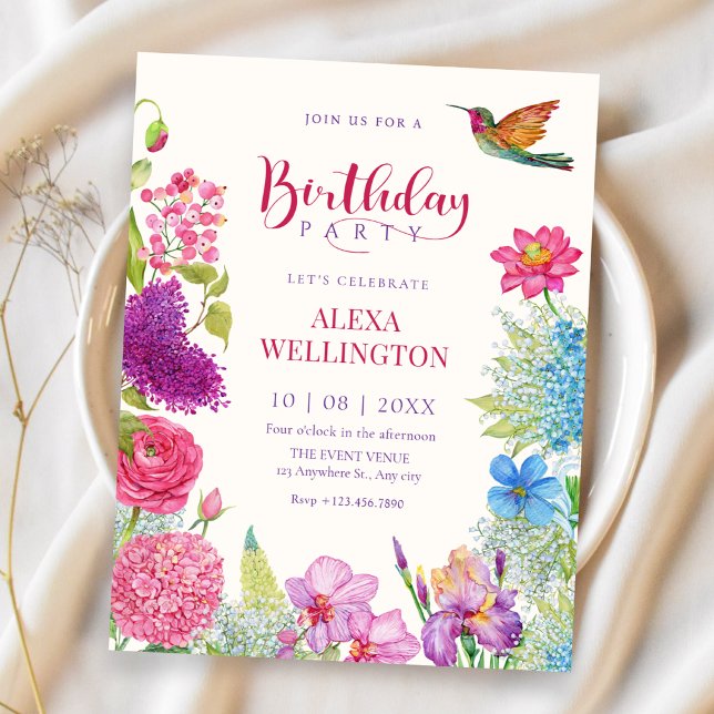 Floral garden birthday invitation (Creator Uploaded)