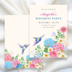 Floral garden birthday  invitation