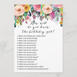 Floral Garden Birthday - Who knows Birthday Girl Invitation