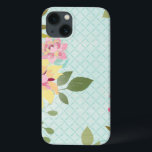 Floral Garden, Blue Background iPhone 13 Case<br><div class="desc">Floral Garden,  Blue Background. Artist: June Erica Vess. Image ID: 105963D.</div>